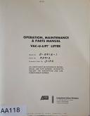 Vac-U-Lift -Vac-U-Lift D-2416-1, Covers Operation, Maintenance & Parts Manual-D-2416-1-01